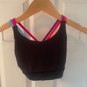 Black Sports Bra with Colorful Straps